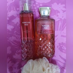 Bath & Body Works Forever Red Body Wash and Mist Set - Red and Gold
